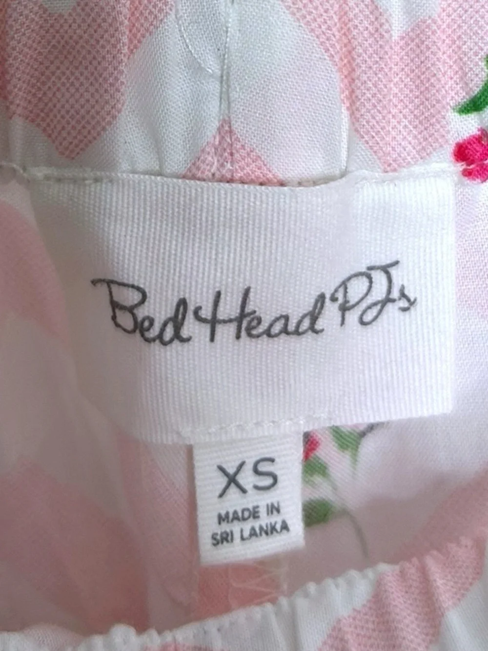 BedHead PJS Pink Rose Chevron Print Organic Cotton Pajamas Set Women’s Size XS